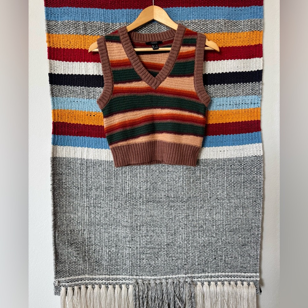 Forever 21 Multicolor Striped V-Neck Sweater Vest - Picture 8 of 13
